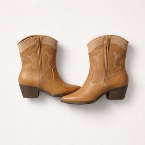 Universal Thread Women's Shana Cowboy Boots braided trim and a 2" block heel.